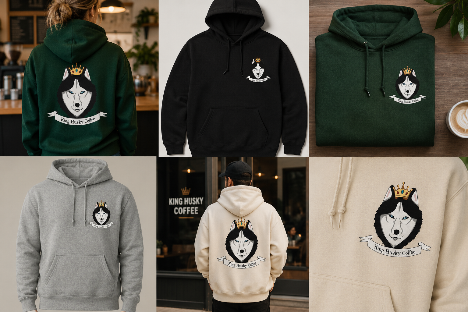 King Husky Coffee Hoodies in all colors